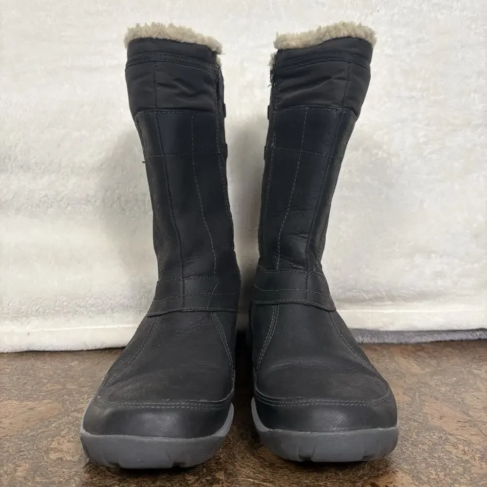 Merrell Womens Black Insulated Winter Boots US 10 Waterproof Faux Fur MId-calf